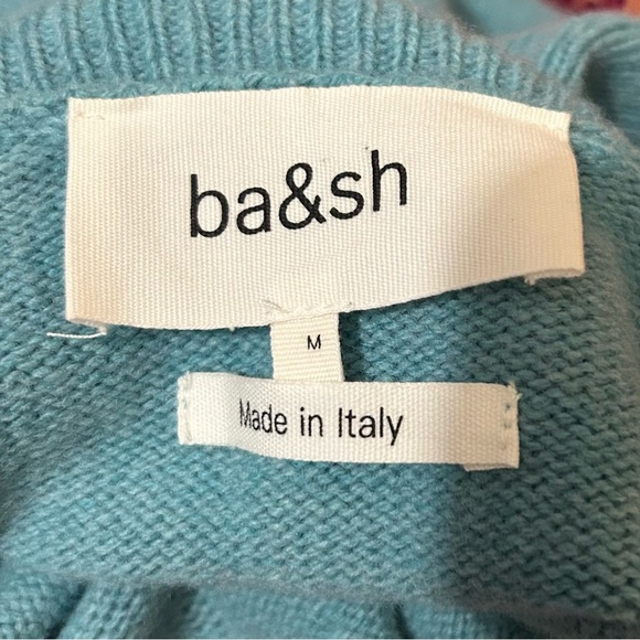Not for sale -Ba&sh Wool Blend Sweater Fred Teal Blue Preppy Classic Turtleneck - Picture 9 of 13